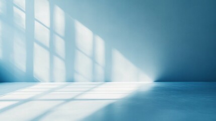 Light blue minimalist wall with smooth matte finish and soft lighting