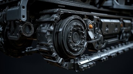 Truck frame with realistic detail on undercarriage, wheels, and heavy-duty chassis structure