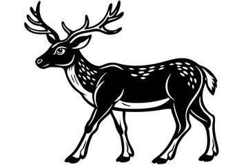 Elegant Line Silhouette Drawing of a Reindeer Simple and Stylish Artwork