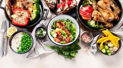 Healthy meal, keto diet, diet lunch concept.