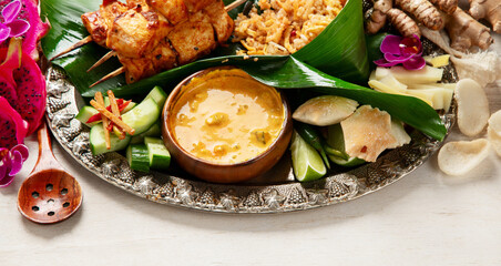 A plate of Indonesian cuisine satay.