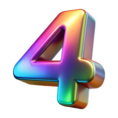 Obraz premium 3D holographic digit isolated on background. Iridescent number for holidays, special dates and birthdays