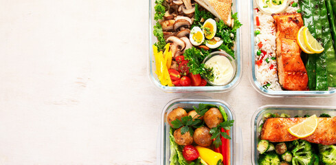 Healthy high protein meal prep.