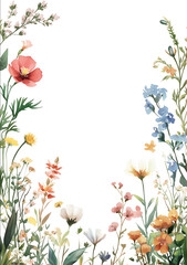 a price listmenu with minimal design of garden gin themed border native French botanicals around the edge watercolor 300ppi