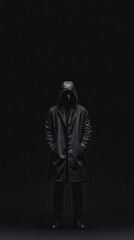 Mysterious Figure in a Hooded Cloak - Dark and Dramatic Silhouette