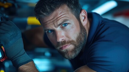 technician examines intricate machinery in a bright workshop, demonstrating concentration and skill. afternoon light highlights the detailed work and professionalism required