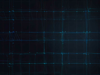 Obraz premium glowing digital grid with intersecting lines and nodes on a dark blue background, symbolizing data networks and connectivity