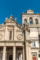 Facade of the Igreja da Graca church of Evora. Alentejo Portugal.