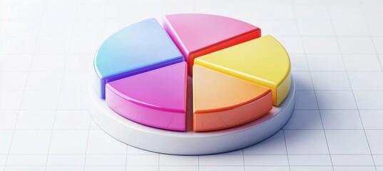 Obraz premium Colorful Pie Chart of 2024 Global Ad Spending by Medium for Print and Digital Design