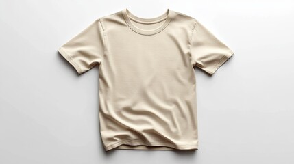 Beige Raglan T-shirt Mockup on White Background. Generative AI