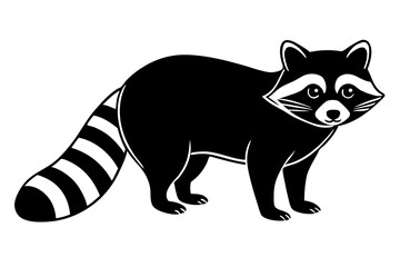 Minimalist Line Silhouette Drawing of a Raccoon Simple & Elegant Art