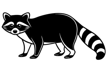 Minimalist Line Silhouette Drawing of a Raccoon Simple & Elegant Art