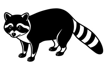 Minimalist Line Silhouette Drawing of a Raccoon Simple & Elegant Art