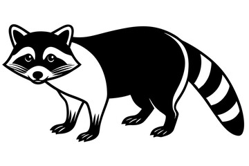 Minimalist Line Silhouette Drawing of a Raccoon Simple & Elegant Art