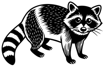 Minimalist Line Silhouette Drawing of a Raccoon Simple & Elegant Art