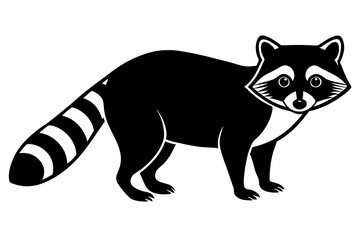 Minimalist Line Silhouette Drawing of a Raccoon Simple & Elegant Art