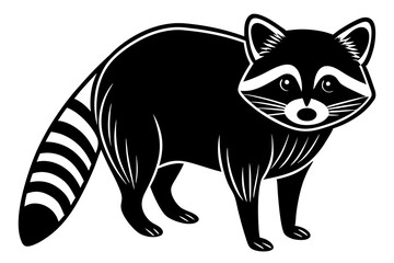 Minimalist Line Silhouette Drawing of a Raccoon Simple & Elegant Art