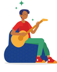 A Boy Playing a Guitar, Guitarist