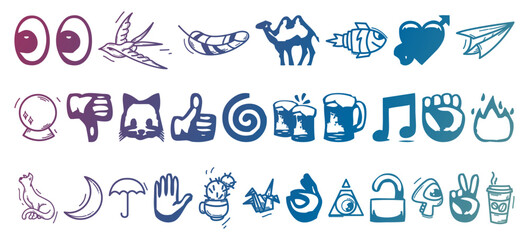 Modern and creative doodle mega bundle icon