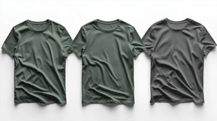 Olive Thermal T-shirt Mockup. Generative AI