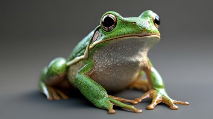 Obraz premium Green frog isolated on transparent background
