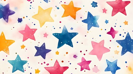 Obraz premium Stars Watercolor pattern background