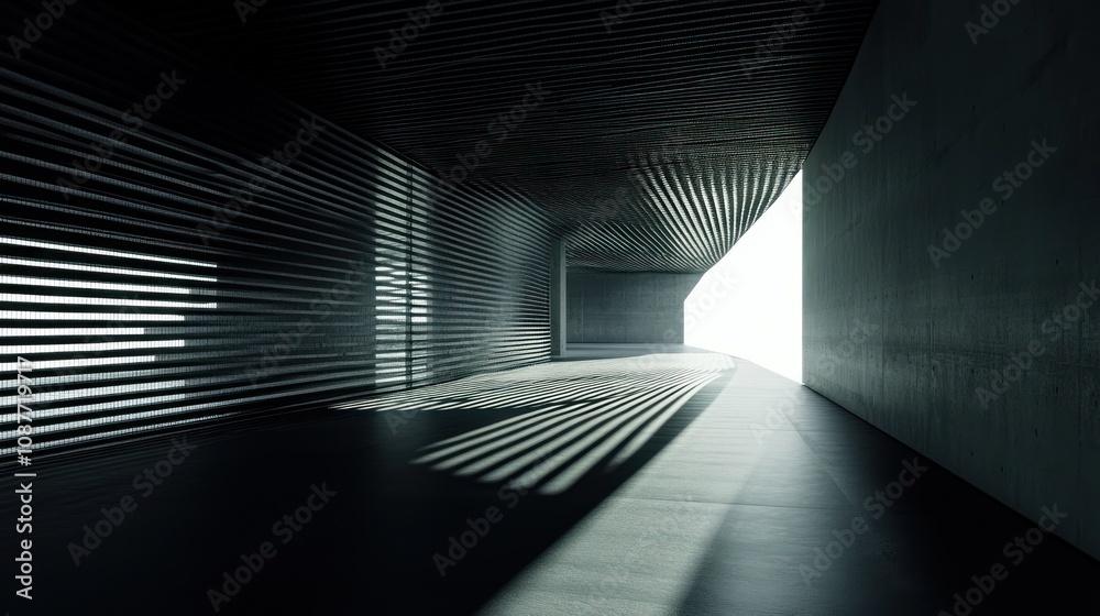 Poster abstract modern architectural corridor light and shadow