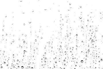 Small water drops texture vector. Rainy window overlay texture. Rain on glass background. Abstract halftone textured effect. Vector Illustration. EPS10.