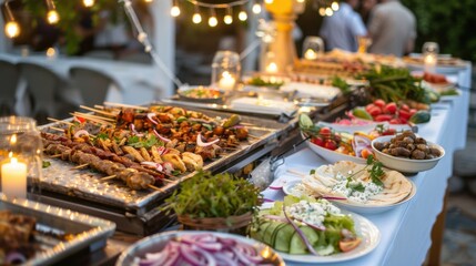 A mouthwatering gyro station with options like lamb, chicken