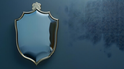 3d rendered shiny badge on blue background representing professional excellence. generative ai