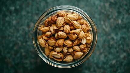 High-resolution nuts background, showcasing organic texture ideal for stock images related to natural snacks, nutrition, and healthy food marketing themes.