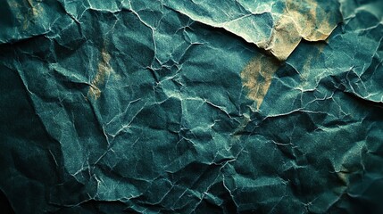 Fototapeta premium A close-up of crumpled textured paper with a dark blue hue and subtle highlights.