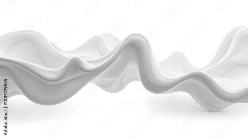 Poster abstract liquid shapes form a futuristic banner against a white background in various shades of grey