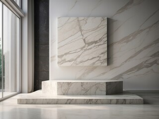 marble 3D podium in the interior