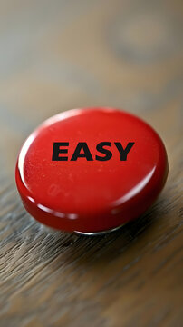 red easy button for simplifying tasks and enhancing efficiency. generative ai