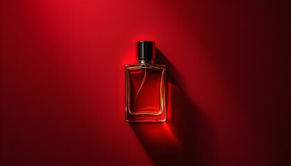 Elegant Perfume on a table with colourful lights