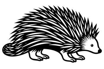 Simple Line Silhouette Drawing of a Porcupine Elegant and Minimalist Animal Art