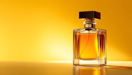 Elegant Perfume on a table with colourful lights