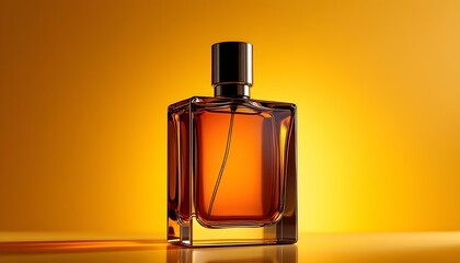 Elegant Perfume on a table with colourful lights