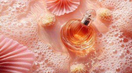 Elegant Presentation of a Luxury Perfume Set Perfect for Advertising and Marketing Campaigns Featuring a Soft Background