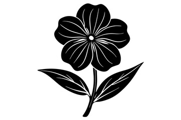 Elegant Line Silhouette Drawing of a Phlox Flower