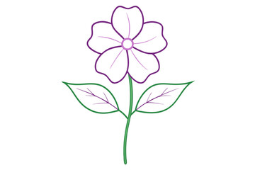 Elegant Line Silhouette Drawing of a Phlox Flower