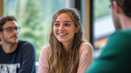 The Smiling Student in Class