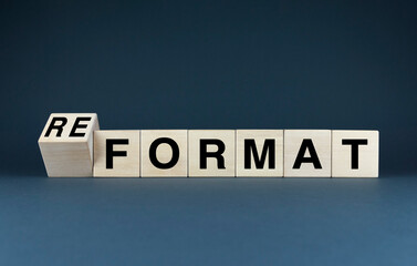 Wooden blocks spelling Format - Reformat