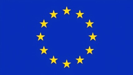 The official European Union flag features a blue background with 12 gold stars arranged in a circular shape forming the emblem of unity.