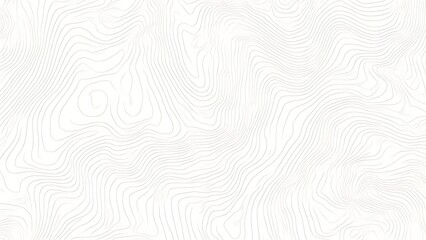 Topographic map with editable strokes and linear graphics featuring a subtle white vector background in a vintage outdoors style.