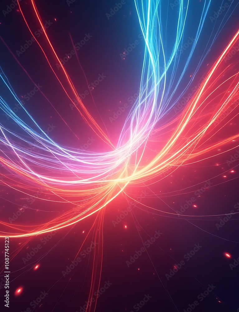 Aufkleber vibrant colors and dynamic movement are captured in flowing lines of light that convey energy and mo