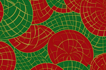 Red and green patterned background
