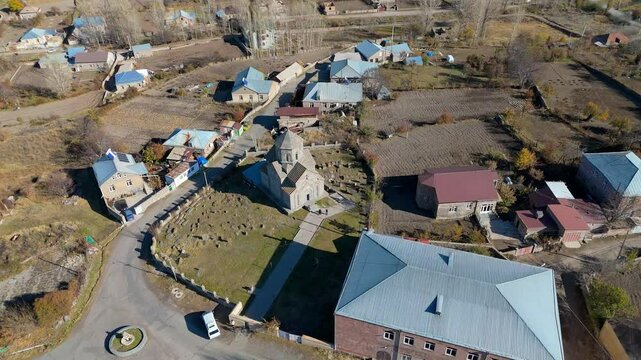 St. Astvatsatsin Church in Vardenik, Armenia. Taken with a drone