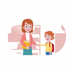Fototapeta premium a student planner illustration with a smiley face sticker element